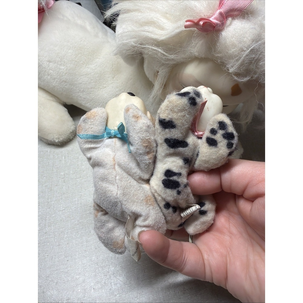 Rare Vintage 1991 Hasbro Puppy Surprise White Plush Mom Dog & 2 Puppies Toy Set - Picture 6 of 12
